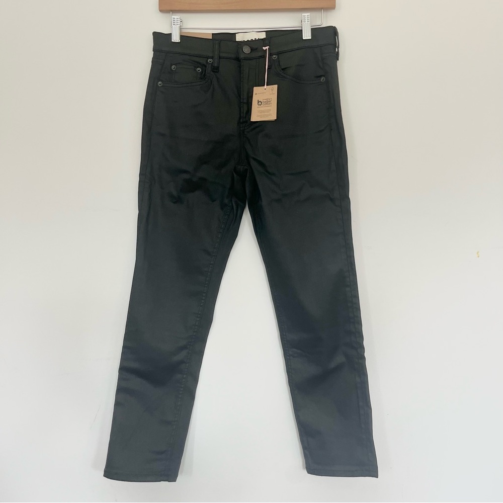 NWT Boden Women’s Waxed Black Girlfriend Pants Jeans Midrise W 29” Petite
